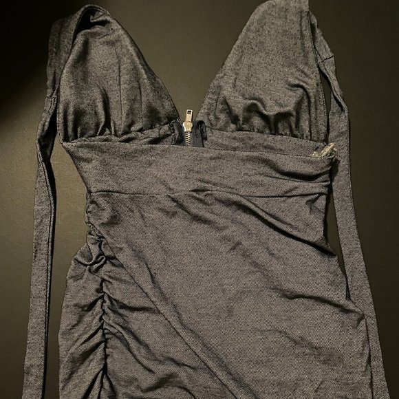 Women's Stretchy Denim Dress Mini Dress Blue Sleeveless - Picture 6 of 9